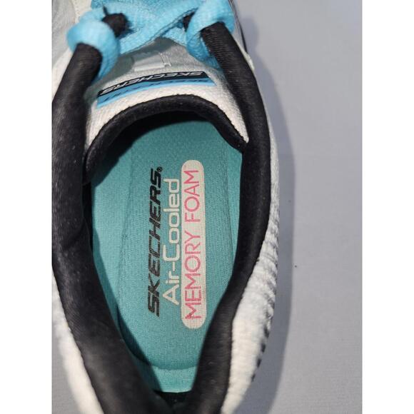 Skechers Womens 7.5 M Air Cooled Memory Foam Athletic Sneakers White Striped - Picture 8 of 9